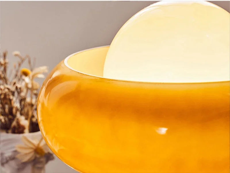 Bauhaus lâmpada de assoalho vidro sala estar quarto estudo retro laranja vermelho abajur led metal luz chão ovo tart candeeiro mesa brilho