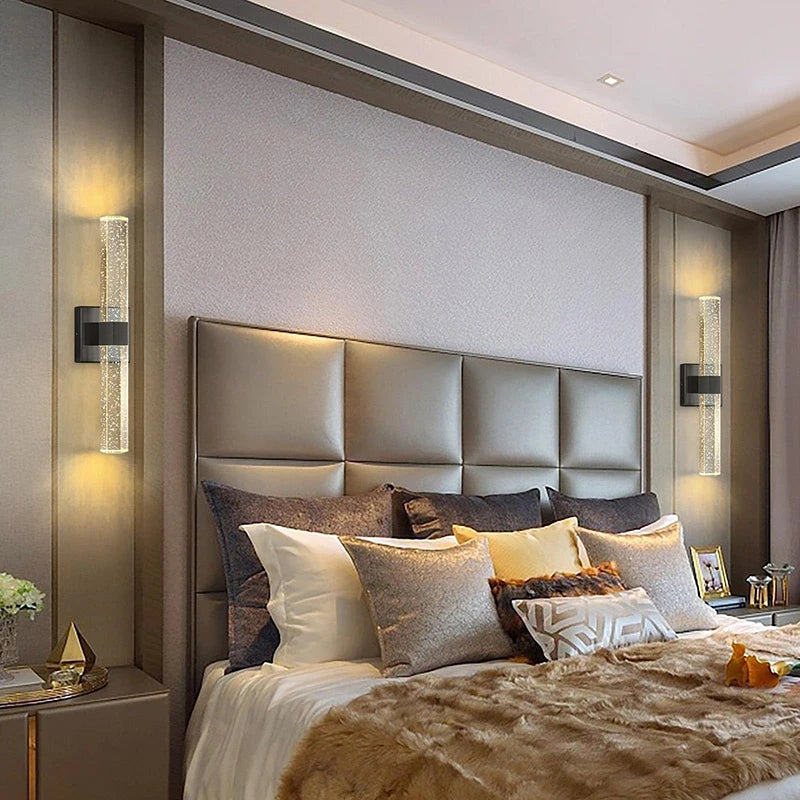 Bolha de cristal lâmpadas parede moderna iluminação led ouro arandelas parede interior sala estar fundo tv quarto corredor decoração casa lustre