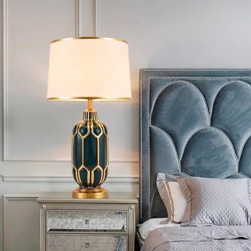 Chinês preto cerâmica lâmpada de mesa nordic moderno luxo sala estar quarto cabeceira estudo candeeiro atmosfera sentido decoração