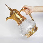 Médio Estilo Dubai Retro Esculpido Prata Ouro Cristal Chaleira Fria Cool Tie Pot Grande Capacidade 2023 NOVO ABS + Tumbler Garrafa