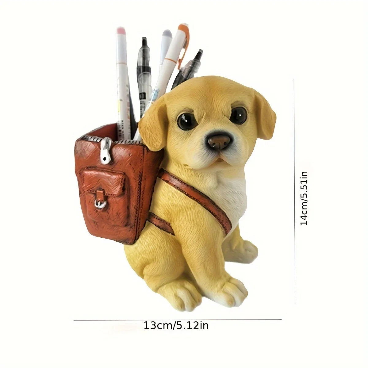 Suporte de caneta de cachorro fofo – decoração de mesa de resina para escritórios e casas, presente de aniversário perfeito para estudantes e adultos jovens