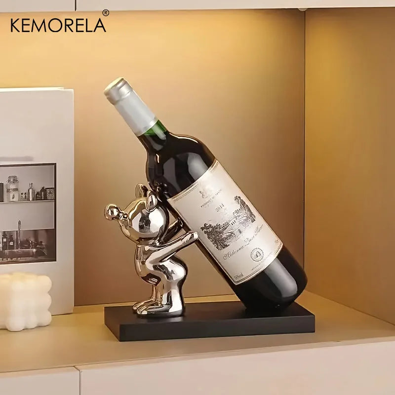 1/2 pçs criativo rack de vinho cerâmica dos desenhos animados decoração sala estar decoração casa bonito rack armazenamento casa cozinha barra decoração