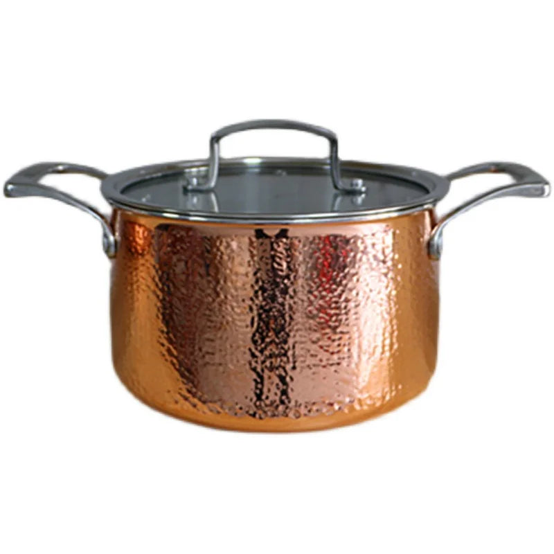 Conjunto de Panelas Marteladas em Cobre e Aço Inoxidável - Casa Ornato