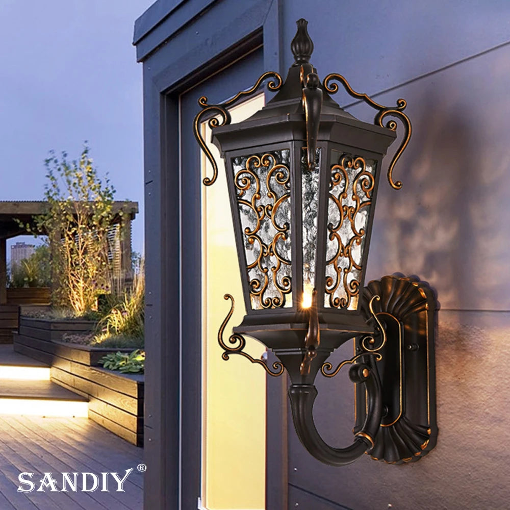 Europeu exterior impermeável parede luzes, Super Bright jardim luzes, Villa entrada da porta da frente, ambos os lados, varanda, Te