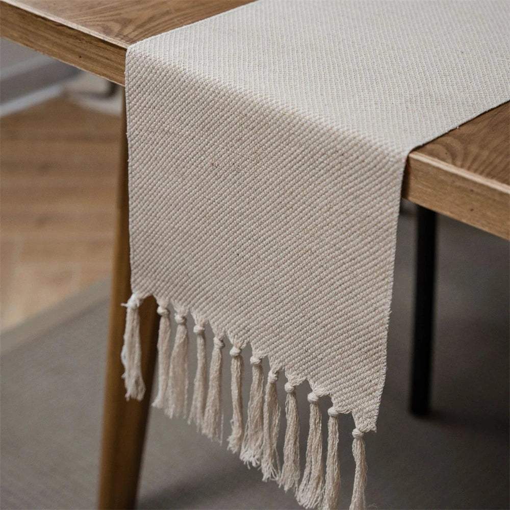 Corredor de mesa verde nórdico jacquard geométrico bandeira de mesa franja chá país toalha de mesa corredores para mesa de jantar capa decoração