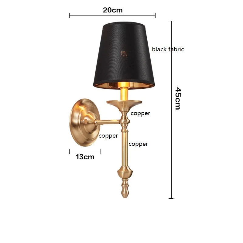 Iwhd europa tecido do vintage lâmpada de parede para o quarto sala estar decoração ferro led luzes parede arandelas interiores applique murale