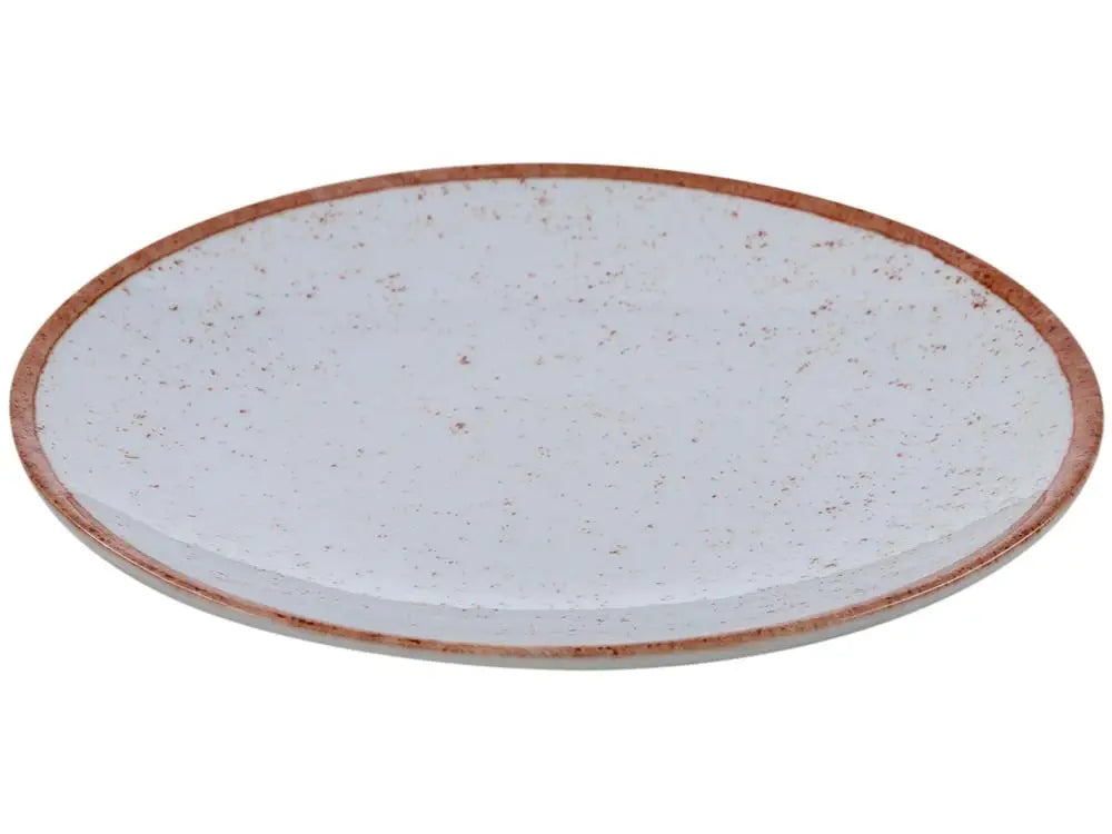 Aparelho de Jantar 20 Peças Tramontina Redondo Porcelana Branco e Marrom Mare