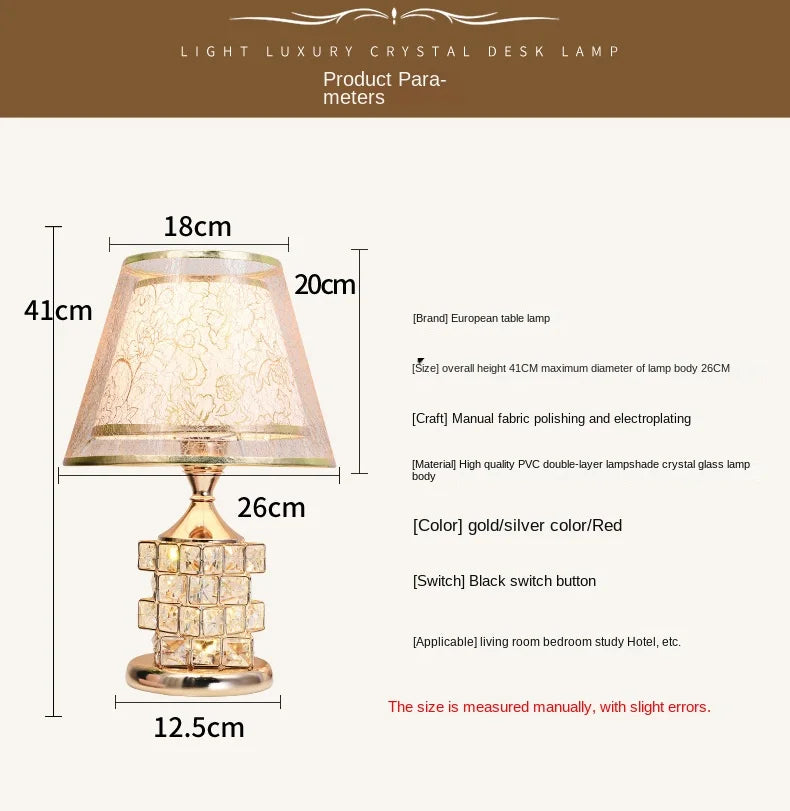 Candeeiro De Mesa De Cristal Moderno, Estilo Europeu, Idéias De Presente De Casamento De Luxo, Lâmpada De Quarto Doce, Decoração De Casa Dourada