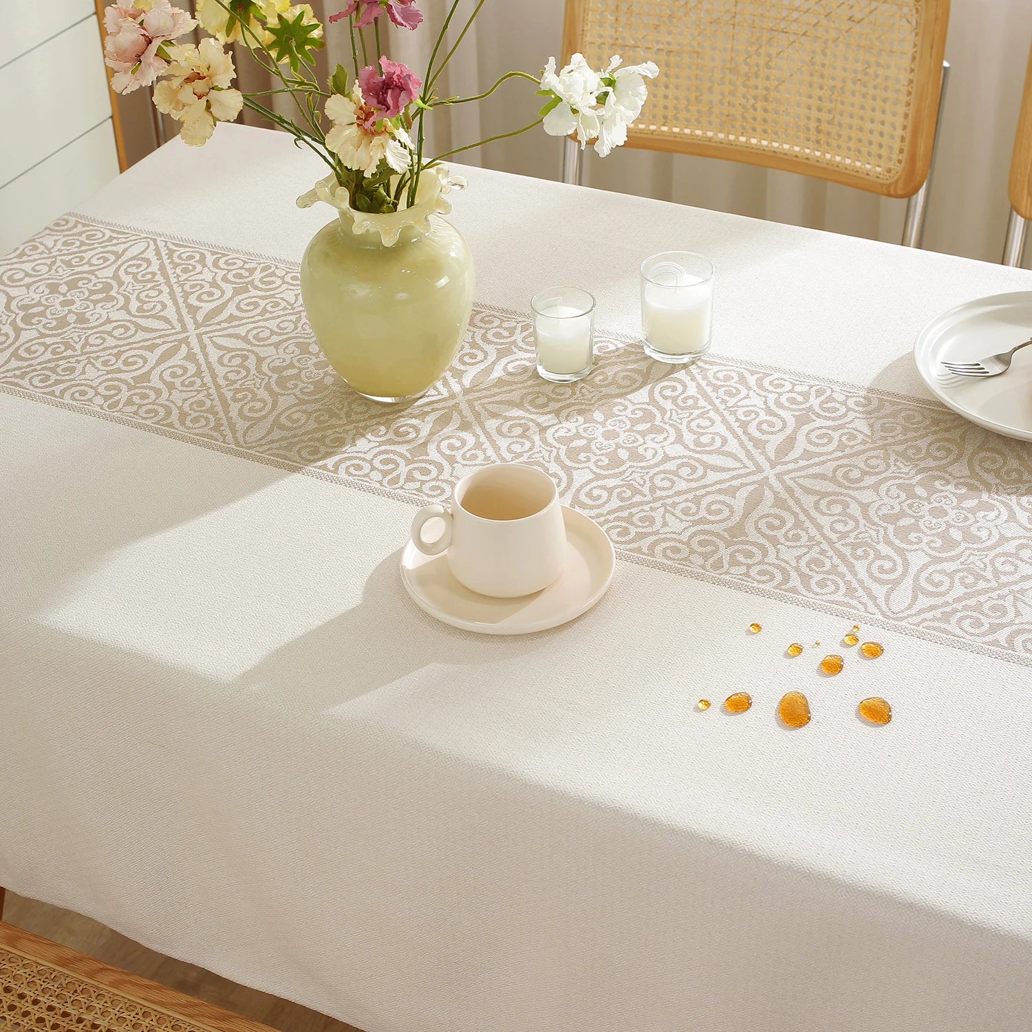 Battilo vintage retângulo toalha de mesa de linho capa de mesa à prova dwaterproof água resistente a manchas para mesa de jantar decoração da cozinha