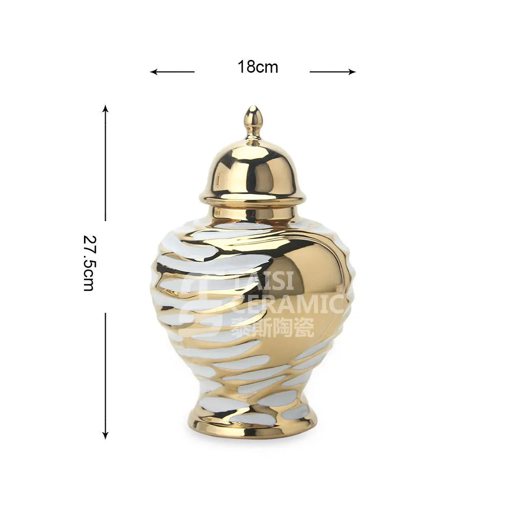 Nordic dourado cerâmica decoração macia vaso geral artesanato entrada galvanoplastia vaso ornamento decorativo
