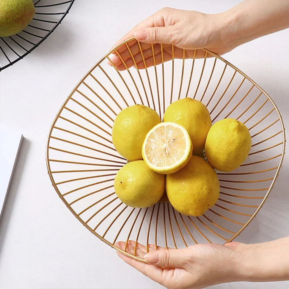 Cesta De Frutas De Ferro Oco, Tigela De Lavagem, Fruteira, Cesta De Armazenamento, Sala De Estar, Mesa De Centro, Lanche, Net, Vermelho