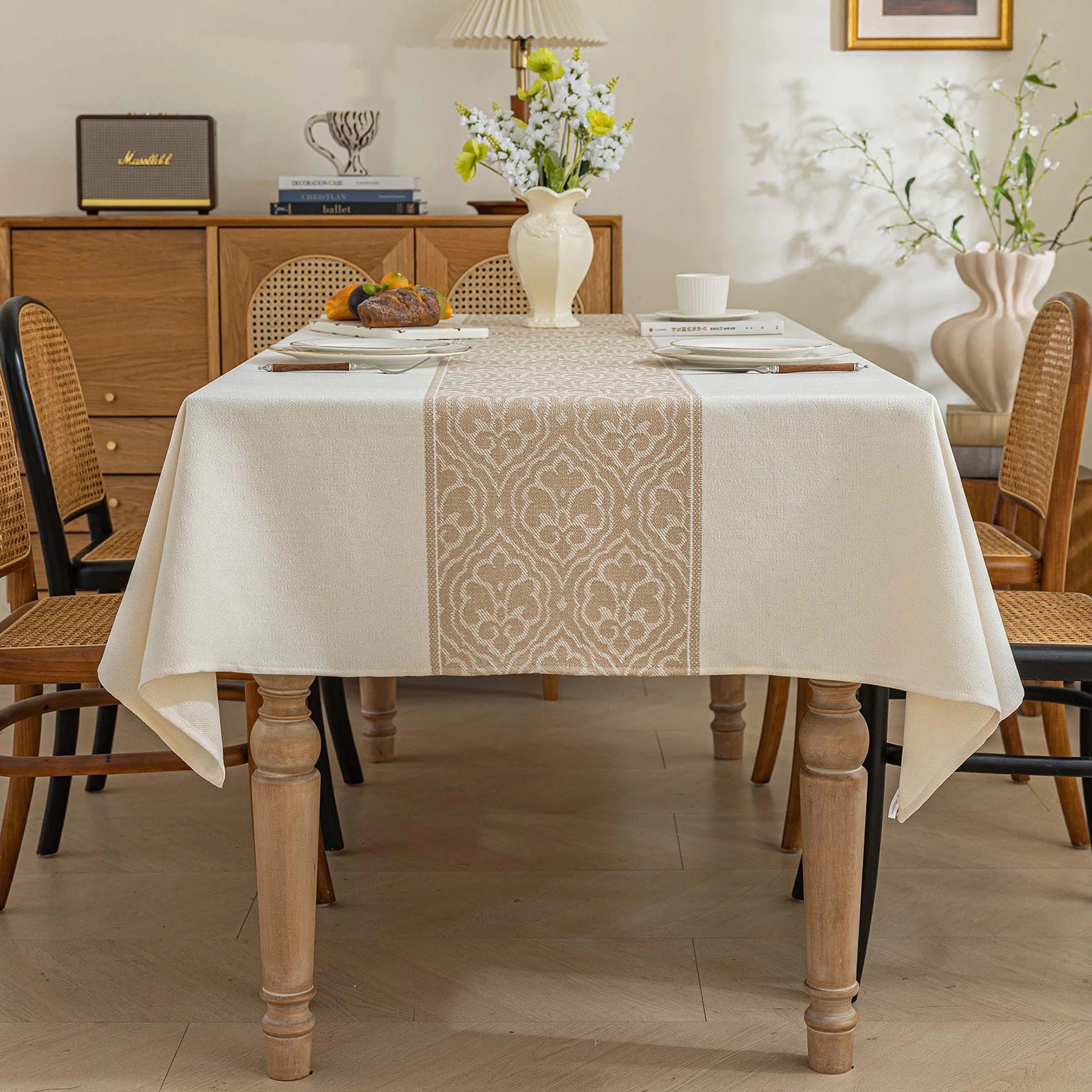Battilo vintage retângulo toalha de mesa de linho capa de mesa à prova dwaterproof água resistente a manchas para mesa de jantar decoração da cozinha