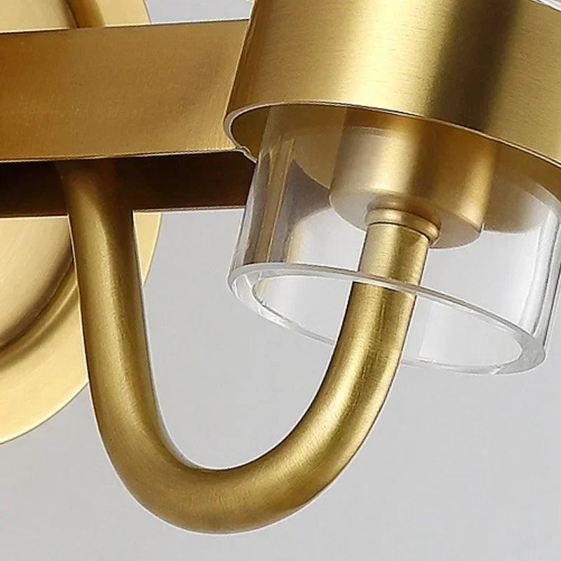 Americano retro todo o cobre lâmpada de parede sala estar quarto cabeceira fundo decoração luz luxo k9 cristal lâmpada parede