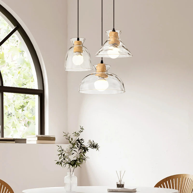 Lustre de Vidro Transparente com LED Moderno - Casa Ornato