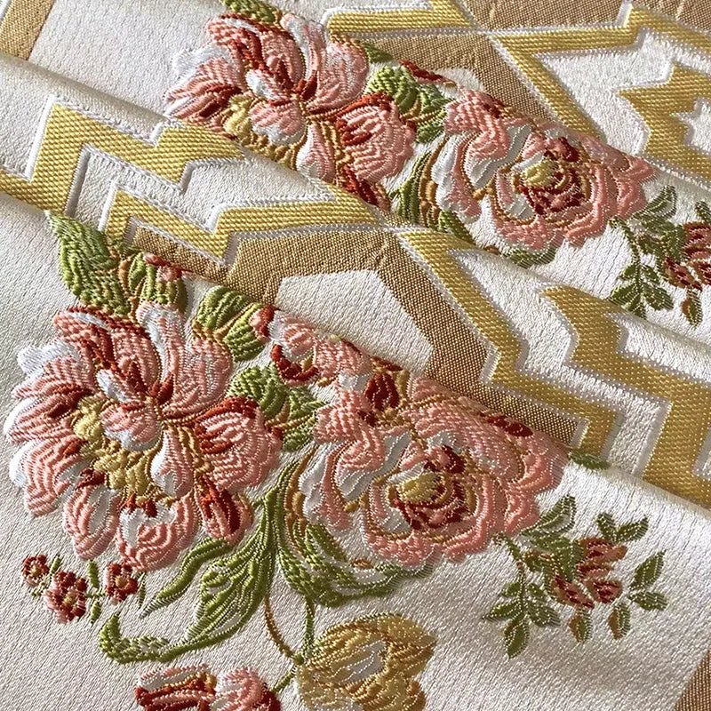 Bandeira de mesa bordada rosa rosa festa sala de jantar decoração de sala de estar