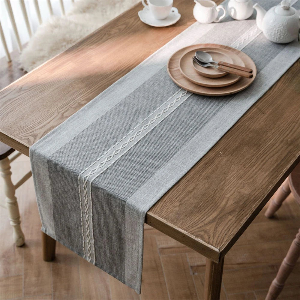 Corredor de mesa verde nórdico jacquard geométrico bandeira de mesa franja chá país toalha de mesa corredores para mesa de jantar capa decoração