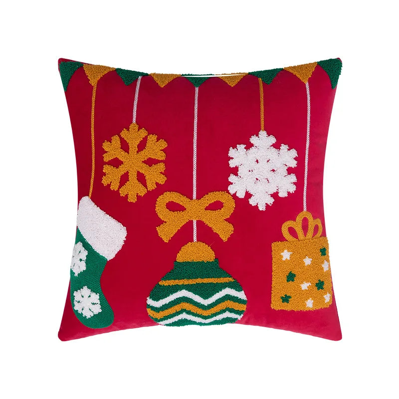 Natal Plush Lance Travesseiro Capa, Estampagem Férias Cintura Capa de Almofada, Casa Fronha Decorativa, Decoração Ano Novo, 45x45cm
