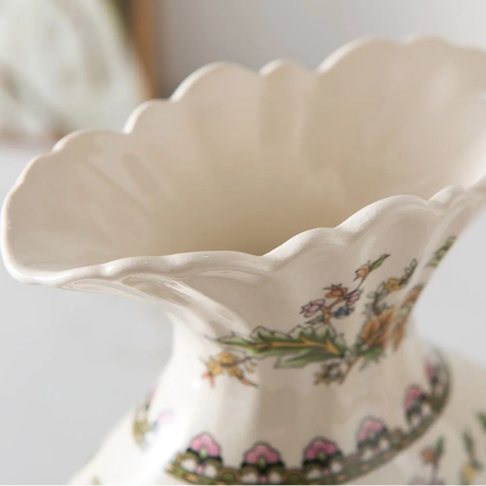 Vaso de Cerâmica Decorativo com Estampa Floral - Casa Ornato