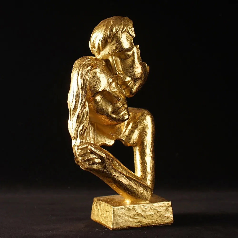 Vilead Abstrato Retro Esculturas Casal, amantes nórdicos Estátua, Sala de estar Home Decoração Interior Acessórios, Estante Ornamento