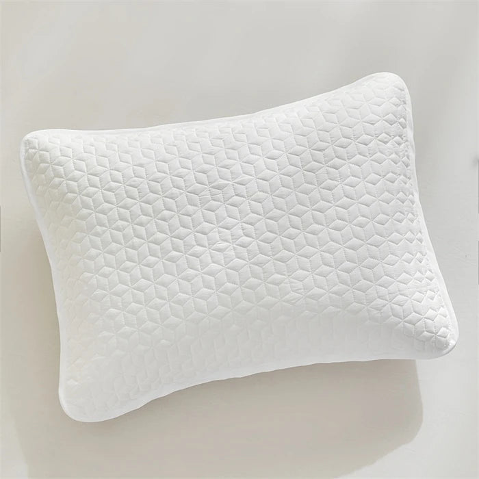 Colcha com 2 Fronhas - Acolchoada de Luxo em Poliéster Branco Imaculado - Casa Ornato