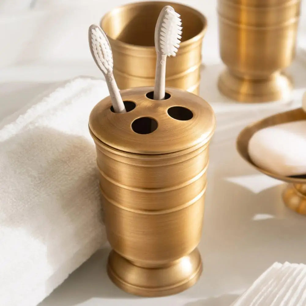 De cobre boca Cup Sabonete Dispenser Dish, Toothbrush Holder, Home Limpeza Abastecimento, 1Pc