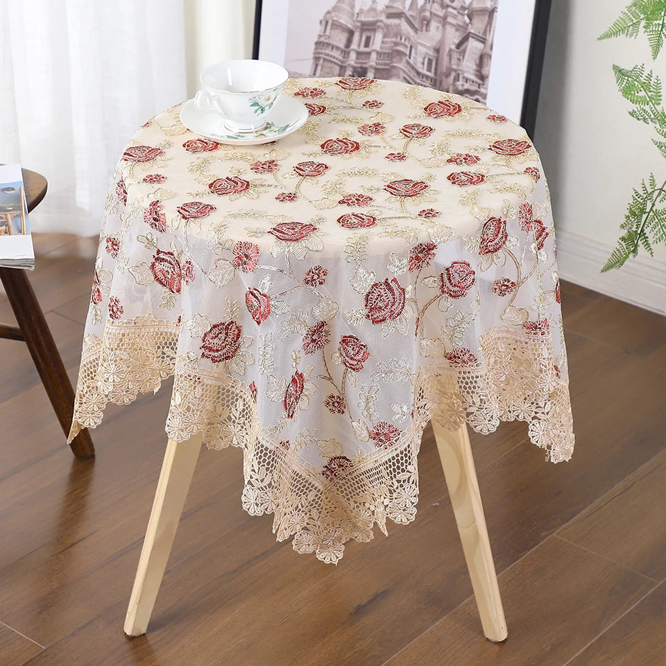 Battilo-Toalha De Mesa De Renda Bordada Retangular, Cobertura De Mesa De Luxo, Toalhas De Mesa De Café, Mesas De Jantar, Casa, Decoração De Casamento