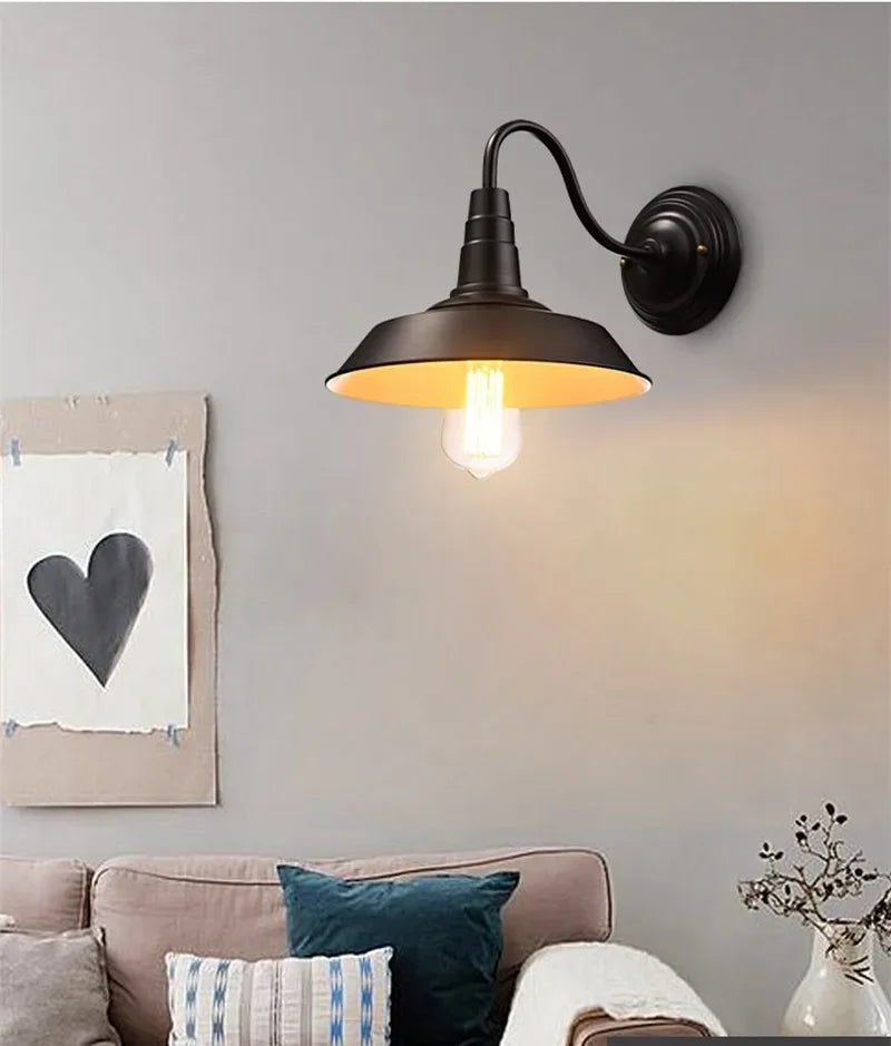 Luminária de parede industrial de loft, luminária led retrô vintage para decoração, estilo americano, para restaurante e sala de estar