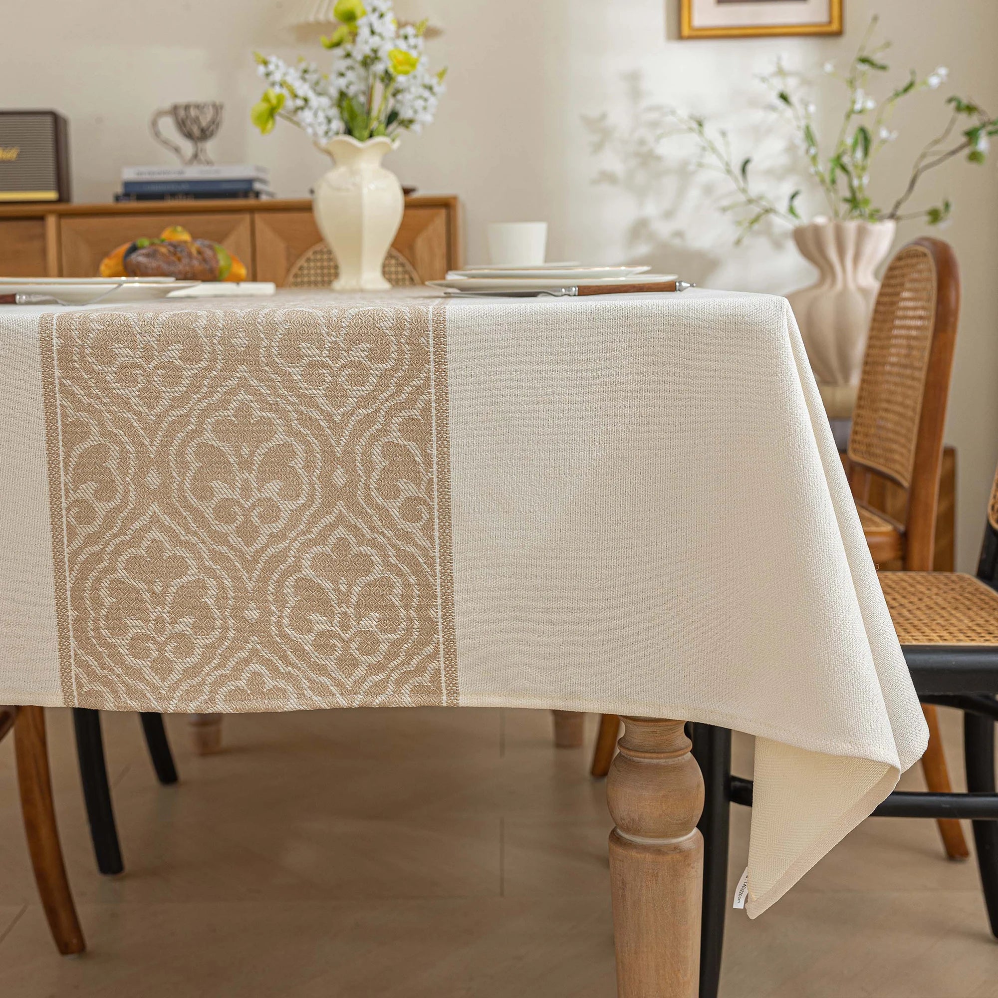 Battilo vintage retângulo toalha de mesa de linho capa de mesa à prova dwaterproof água resistente a manchas para mesa de jantar decoração da cozinha