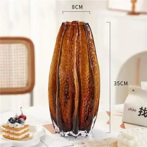 Imite carambola vaso de vidro hidroponia vasos de flores forma carambola vasos flores artificiais decorativo arranjo floral