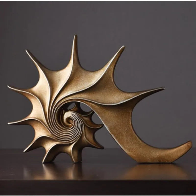 Resina concha estátua caracol do mar esculturas animais estatuetas artesanato presente de natal varanda decoração de escritório em casa ornamentos