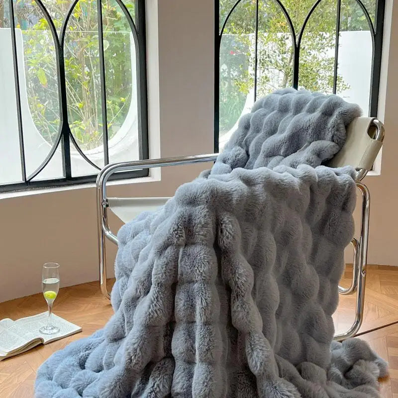 Cobertor luxuoso de pele sintética de coelho, cobertor macio de inverno para casa, cama, sofá, 100x150cm, 150x200cm, 200x230cm