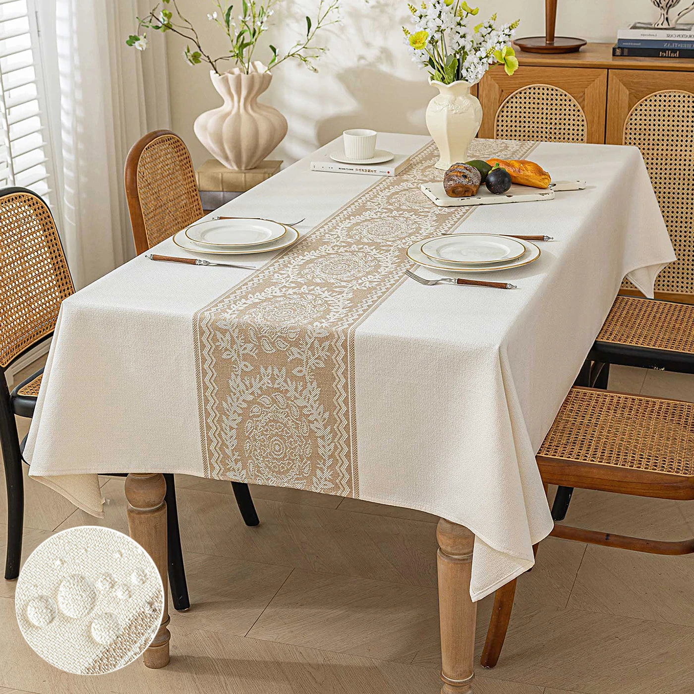 Battilo vintage retângulo toalha de mesa de linho capa de mesa à prova dwaterproof água resistente a manchas para mesa de jantar decoração da cozinha
