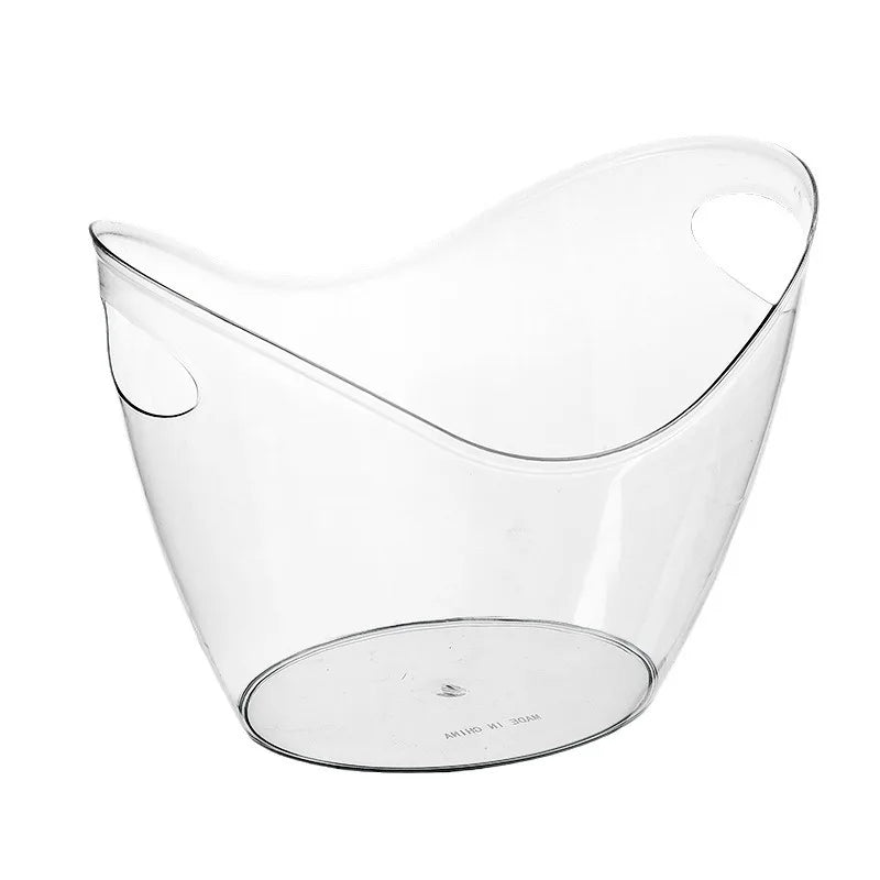 Balde de gelo doméstico de 4l, cerveja, champanhe, vinho tinto, recipiente de resfriamento, balde de gelo frio de plástico para coquetel, cesta de armazenamento de frutas