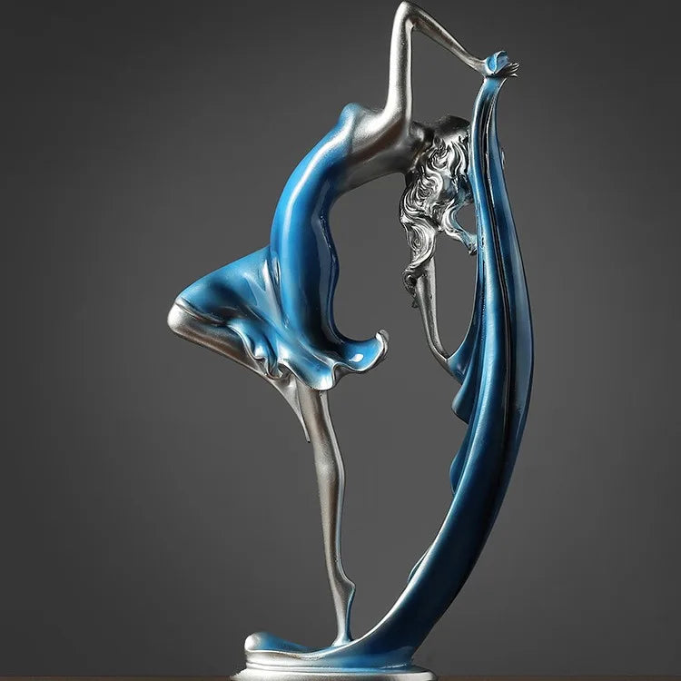 Europeia Bela Dança Menina Escultura, Resina Elegante Ofício Ornamento, Sala De Estar Figura Da Moda, Decoração