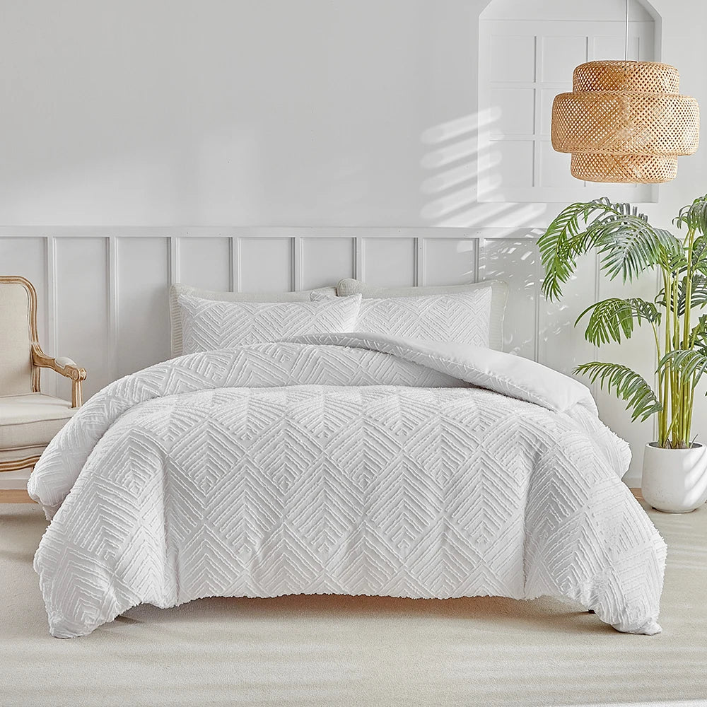 Elegância Textural: Conjunto de Edredom e Fronhas - Casa Ornato