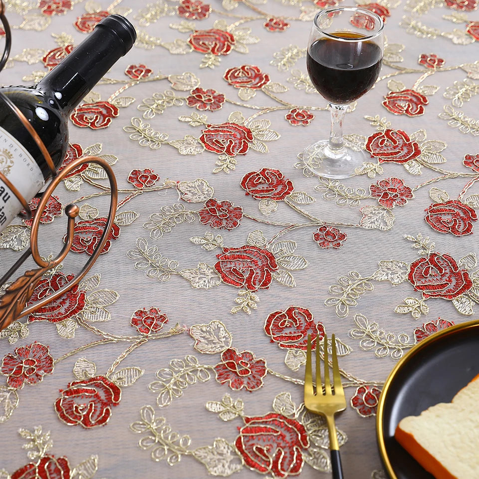 Battilo-Toalha De Mesa De Renda Bordada Retangular, Cobertura De Mesa De Luxo, Toalhas De Mesa De Café, Mesas De Jantar, Casa, Decoração De Casamento