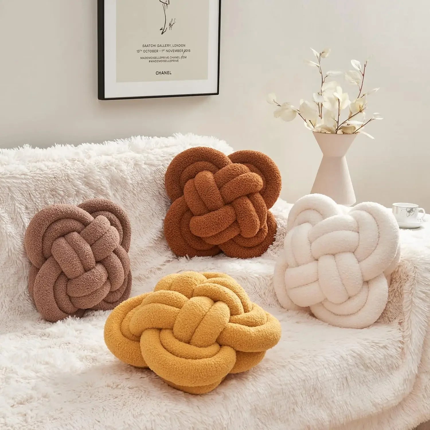 Almofada Decorativa de Nó em Pelúcia - Casa Ornato