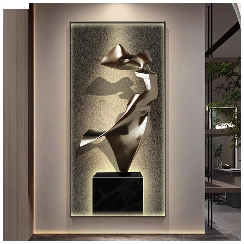 Pintura em Tela de Estátua Moderna - Casa Ornato