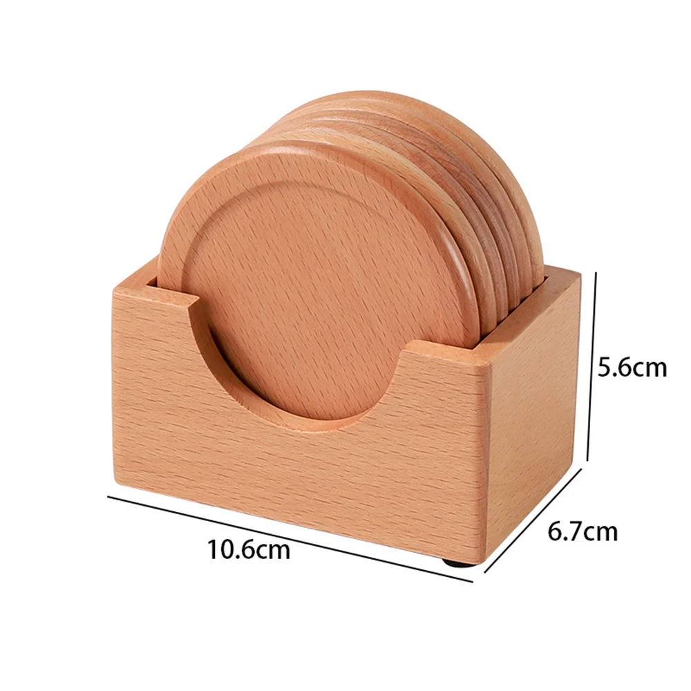 6 pçs/set porta-copos de madeira de nogueira placemats decorativos redondos isolados porta-copos de bebidas japoneses decoração de casa