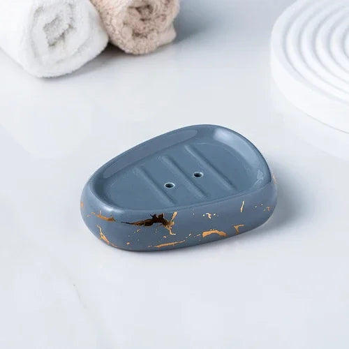 Acessórios do banheiro conjunto mármore ouro padrão cerâmica creme dental dispensador sabão caixa toothbrush titular banheiro copo loção garrafa