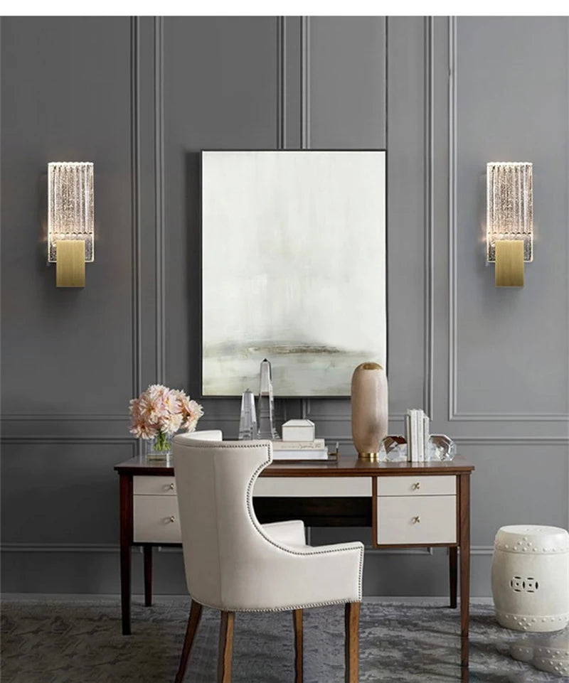 Bolha de cristal lâmpadas parede moderna iluminação led ouro arandelas parede interior sala estar fundo tv quarto corredor decoração casa lustre