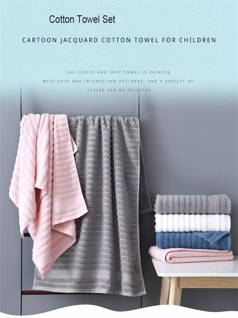 Algodão puro terry toalha conjunto 3 pçs algodão toalha de banho conjunto grosso macio crianças adulto toalhas de banheiro