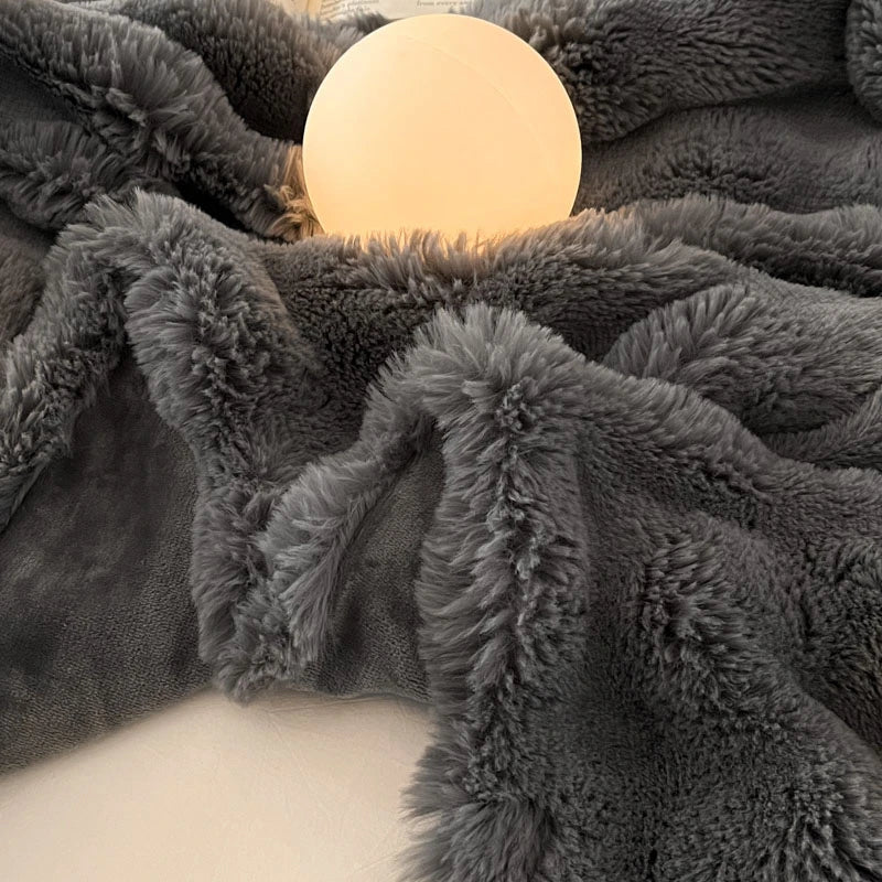 Cobertor luxuoso de pele sintética de coelho, cobertor macio de inverno para casa, cama, sofá, 100x150cm, 150x200cm, 200x230cm