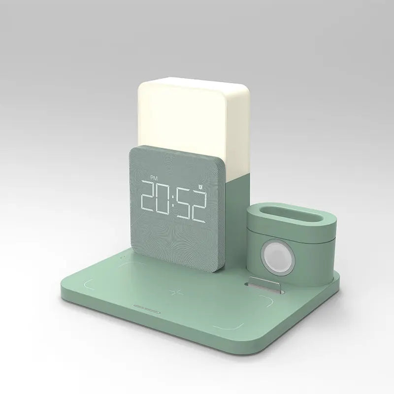 Carregador Sem Fio com Relógio e Luz Noturna - Casa Ornato