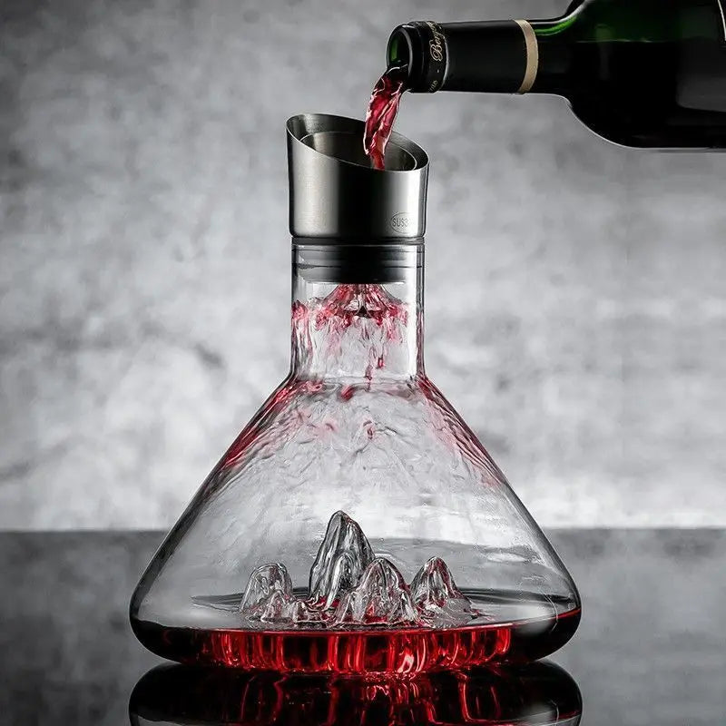 Decantador de vinho e uísque iceberg, 1500ml, feito à mão, sem chumbo, cristal, jarra, dispensador de vinho engrossado, acessórios de bar