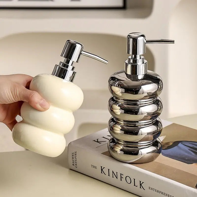 Dispenser de Sabão em Cerâmica para Banheiro - Casa Ornato