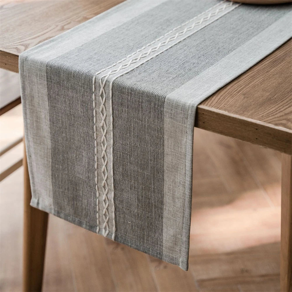 Corredor de mesa verde nórdico jacquard geométrico bandeira de mesa franja chá país toalha de mesa corredores para mesa de jantar capa decoração