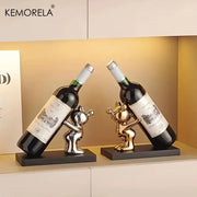 1/2 pçs criativo rack de vinho cerâmica dos desenhos animados decoração sala estar decoração casa bonito rack armazenamento casa cozinha barra decoração