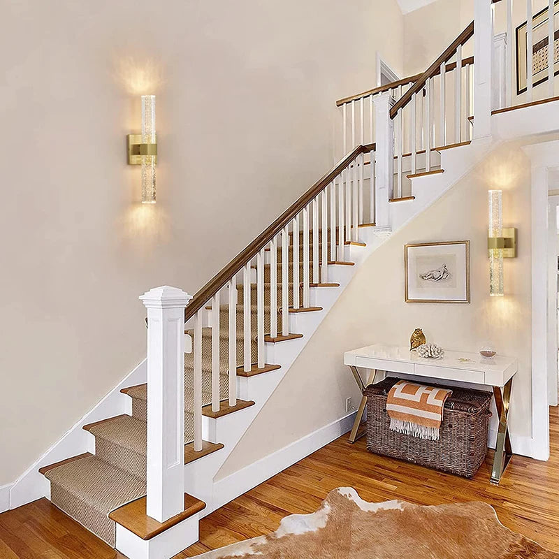 Bolha de cristal lâmpadas parede moderna iluminação led ouro arandelas parede interior sala estar fundo tv quarto corredor decoração casa lustre