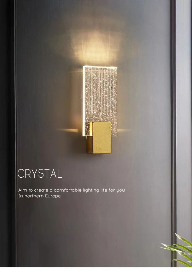 Bolha de cristal lâmpadas parede moderna iluminação led ouro arandelas parede interior sala estar fundo tv quarto corredor decoração casa lustre